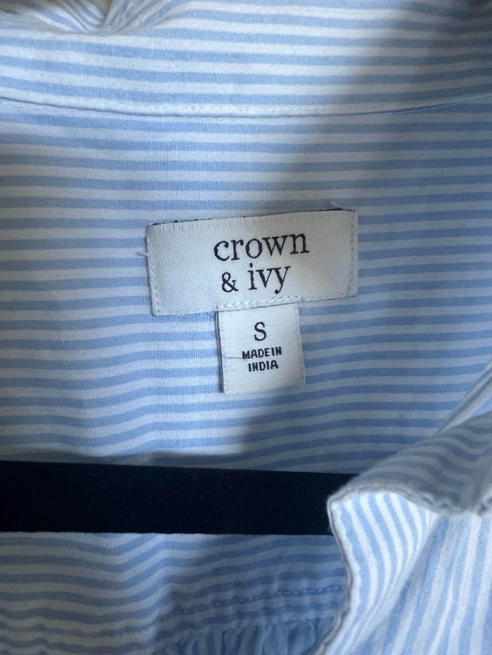 crown & ivy Light Blue & White Striped Shirt Dress - Picture 2 of 5